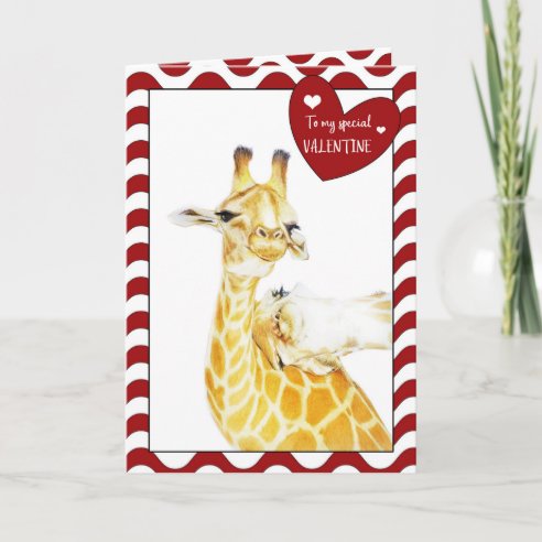Giraffe Valentine Cards | Zazzle UK