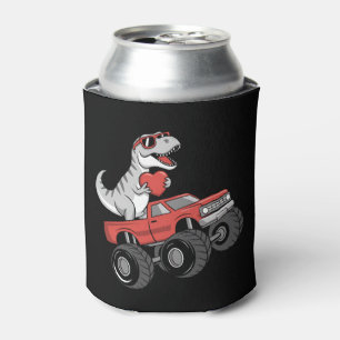 Valentine's Day T Rex Dinosaur Riding Monster Truc Can Cooler