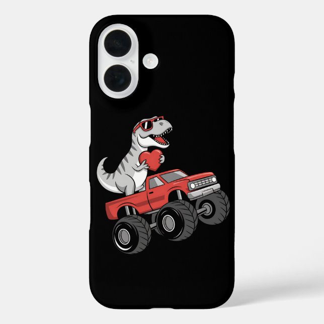 Valentine's Day T Rex Dinosaur Riding Monster Truc Case-Mate iPhone Case (Back)