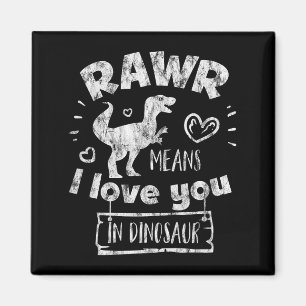 Valentine's Day T-rex Rawr Means I Love You In Din Magnet