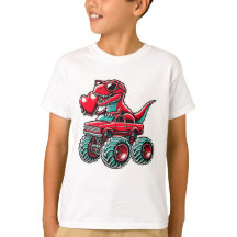 Valentines Day T Rex Riding Monster Truck Funny 