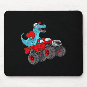 Valentines Day T Rex Riding Monster Truck Toddler  Mouse Mat
