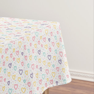 Valentine's Day Tablecloth Colorful Hearts 
