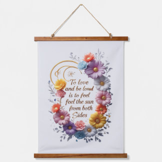 Valentine's Day Tapestry with a Love Quote in Gold