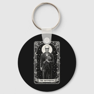 Valentines Day Tarot Card Skeleton Boyfriend Dark Key Ring