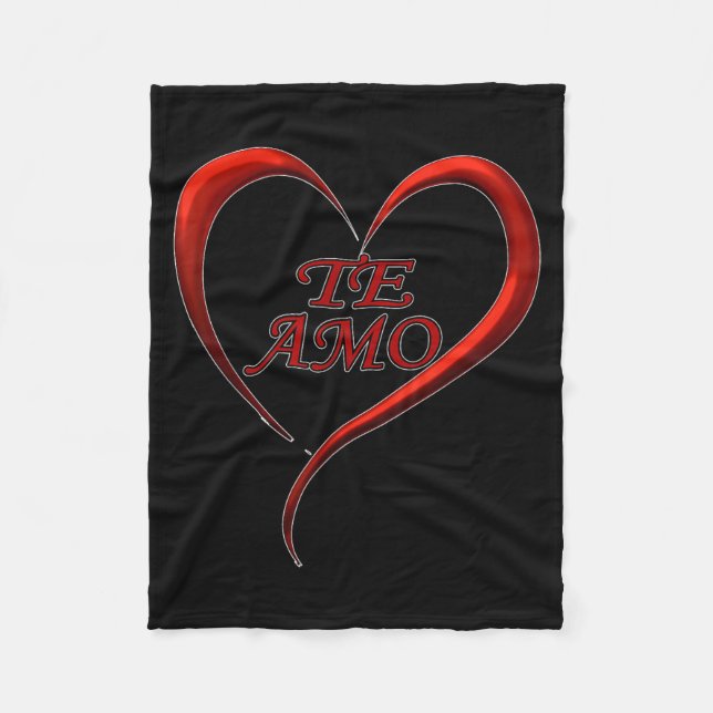 Valentines Day Te Amo Spani-shirt  Fleece Blanket (Front)