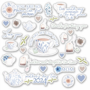 Valentine's Day Tea Vinyl Stickers