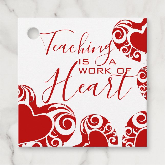 Valentines Day Teacher Appreciation Favour Tags (Front)