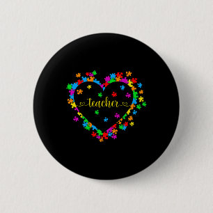 Valentines Day Teacher Autism Awareness 100 Days H 6 Cm Round Badge