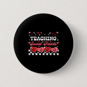 Valentines Day Teacher Teaching Sweethearts Retro 6 Cm Round Badge