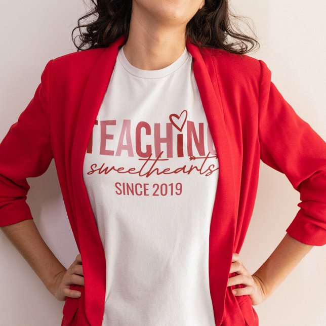 Valentine's Day Teaching Sweethearts Since Year Tri-Blend Shirt (Creator Uploaded)