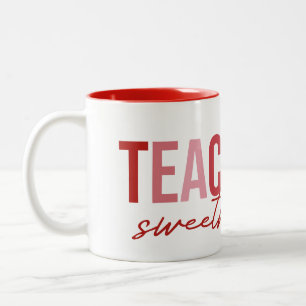 Valentine's Day Teaching Sweethearts Since Year Two-Tone Coffee Mug