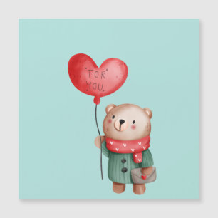 Valentine's Day teddy bear holding love balloon