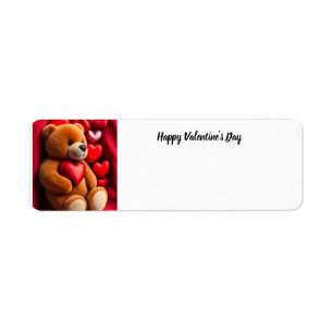 Valentine's day teddy bear Return Address Label
