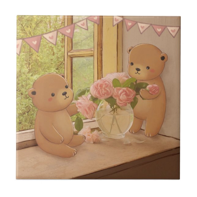 Valentine's Day: Teddy Bears & Flowers Tile (Front)