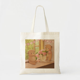 Valentine's Day: Teddy Bears & Flowers Tote Bag