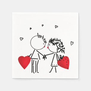 Valentine's day temporary tattoos napkin