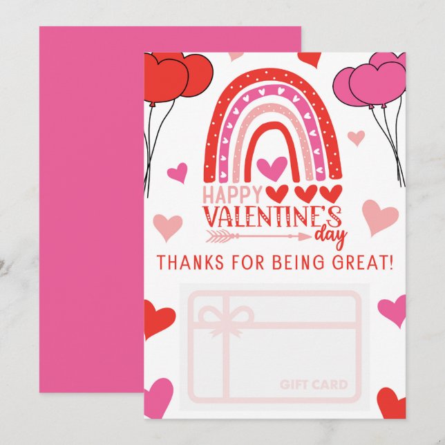Valentine's Day Thank You Gift Card Holder (Front/Back)
