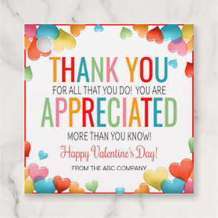 Valentine's Day Thank You Gift Tags
