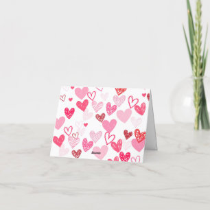 Valentines Day Thank you note, Heart thank you