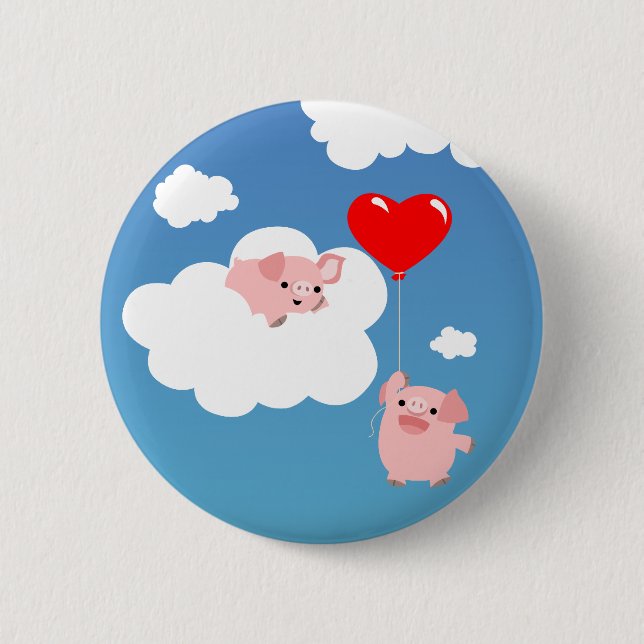 Valentine's day: The Wings of Love button badge (Front)