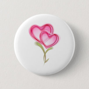 Valentine's Day Theme Hearts Design 6 Cm Round Badge