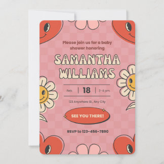 Valentines day themed baby shower invitation