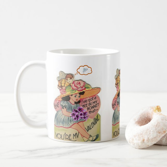 Valentine's Day Thinking Engagement Ring Mugs (With Donut)