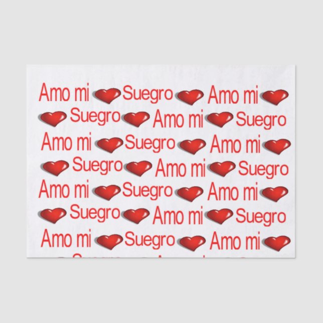 Valentine's Day Tissue Paper Amo mi Suegro Hearts (Front)