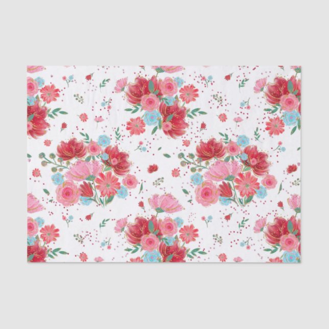 Valentine's Day Tissue Paper Floral Roses  (Front)