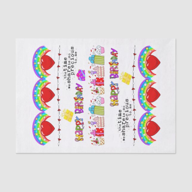 Valentine's Day Tissue Paper Happy Birthday (Front)