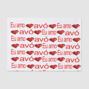 Valentine's Day Tissue Paper Love Avô Red Hearts