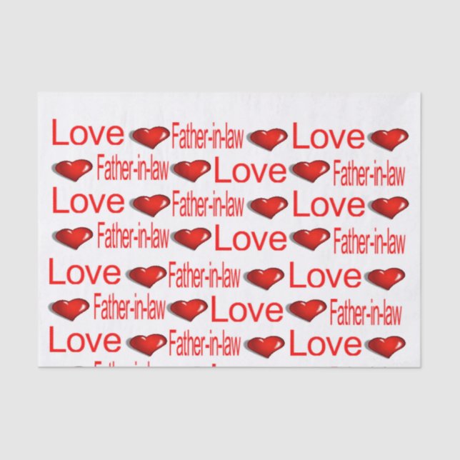 Valentine's Day Tissue Paper Love Father in law  (Front)