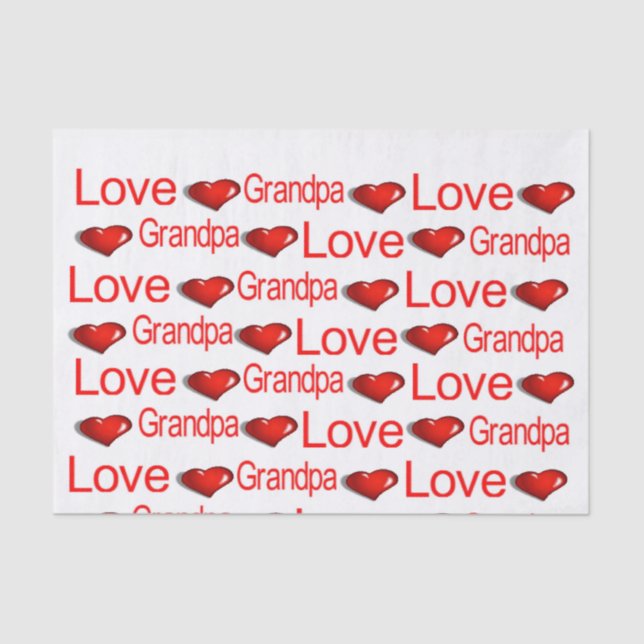 Valentine's Day Tissue Paper Love Grandfather  (Front)