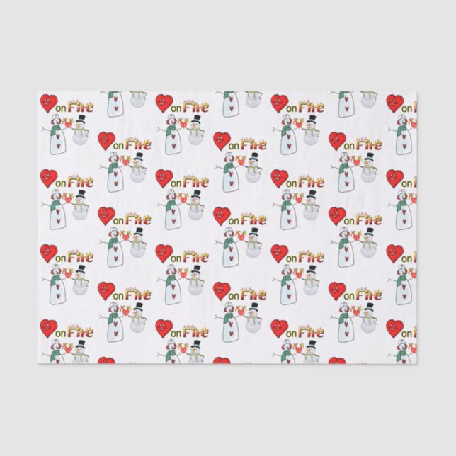 Valentine's Day Tissue Paper Love Hearts Snowman (Front)