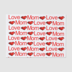 Valentine's Day Tissue Paper Love Mum Red Hearts