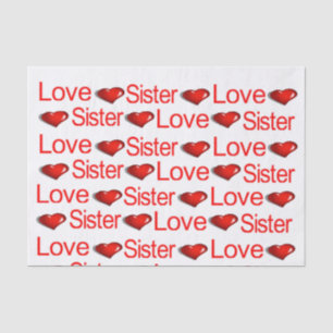 Valentine's Day Tissue Paper Love SisterRed Hearts