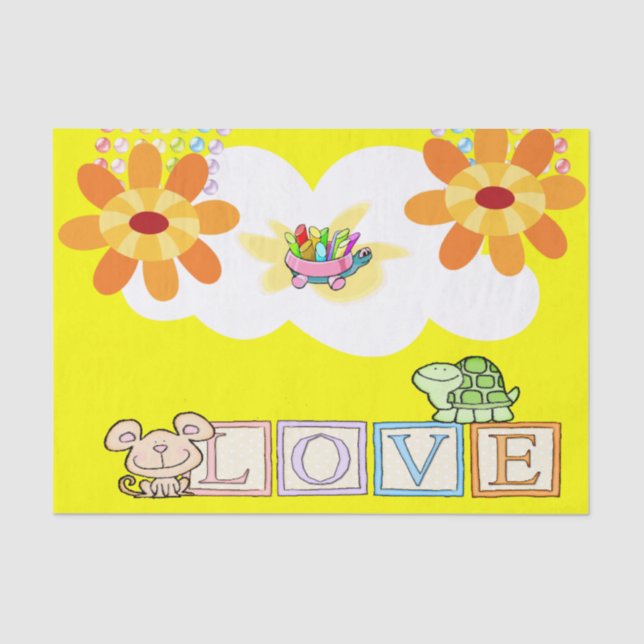 Valentine's Day Tissue Paper Love Turtle (Front)