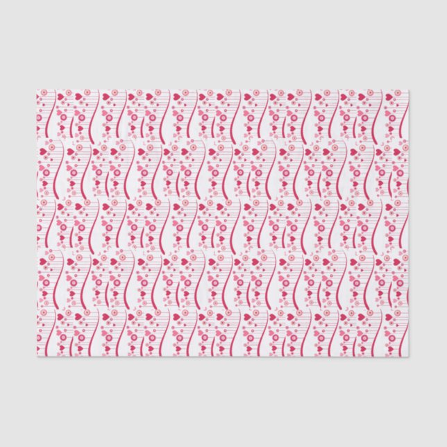 Valentine's Day Tissue Paper Pink Red Hearts (Front)