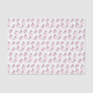 Valentine's Day Tissue Paper Pink Stripe Hearts