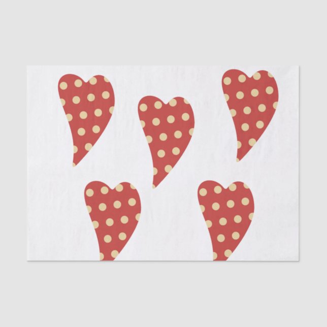 Valentine's Day Tissue Paper Red Hearts (Front)