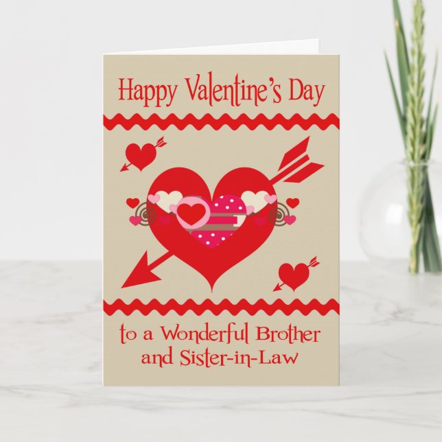 Valentine's Day To Brother and Sister-in-Law Holiday Card (Front)