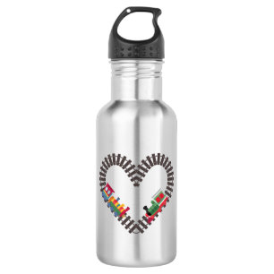 Valentines Day Train Railroad Heart  532 Ml Water Bottle