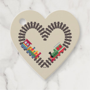 Valentines Day Train Railroad Heart  Favour Tags