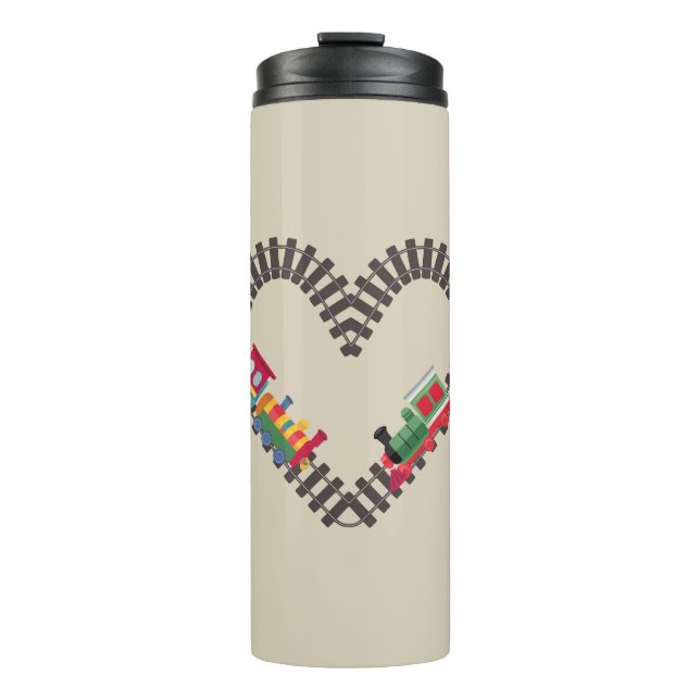 Valentines Day Train Railroad Heart  Thermal Tumbler (Front)