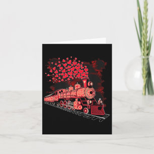 Valentines Day Train Railroad Heart Toddler Boys K Card