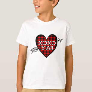 Valentine's Day TRed Buffalo Plaid Love Heart Top 