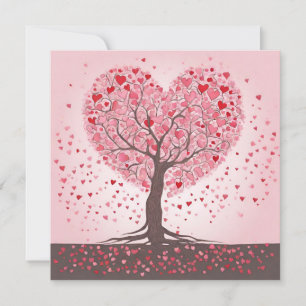 Valentines day Tree Hearts Holiday Card