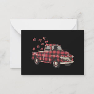 Valentine's Day Truck Funny Buffalo Plaid Leopard  Card