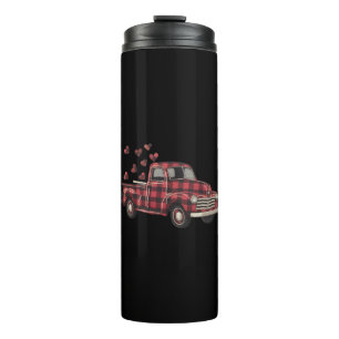 Valentine's Day Truck Funny Buffalo Plaid Leopard Thermal Tumbler